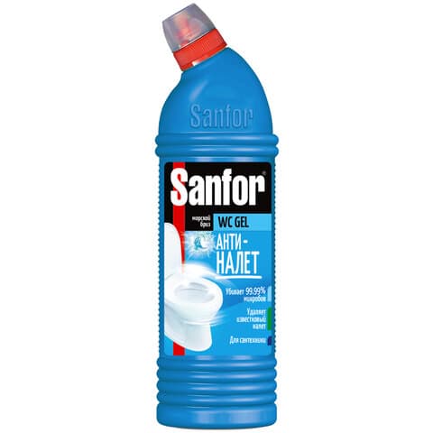Средство для уборки туалета 750 г, SANFOR WC gel (Санфор гель) "Морской бриз", 29734
