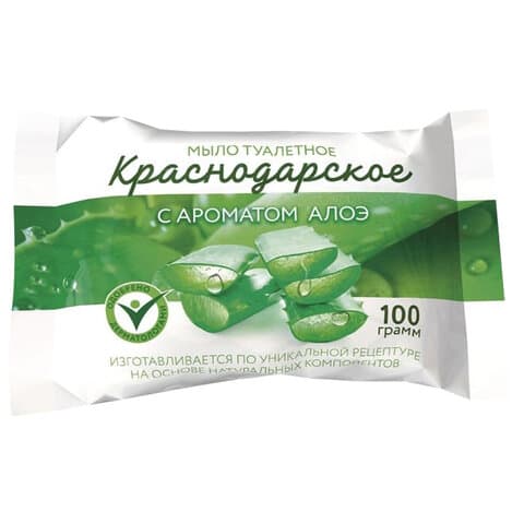 Мыло туалетное 100 г КРАСНОДАРСКОЕ (Меридиан), "Алоэ", МИНПРОМТОРГ
