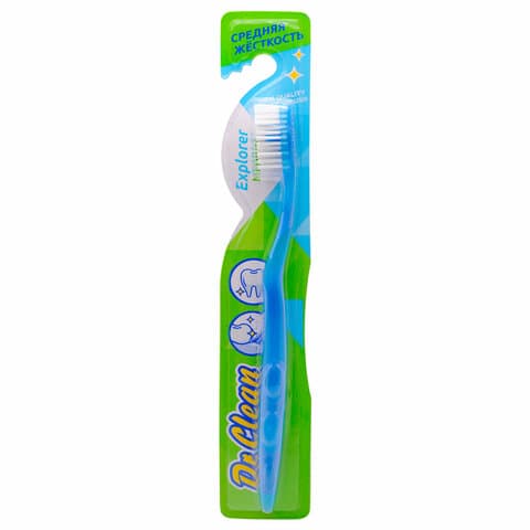 Зубная щетка DR.CLEAN "Explorer" (ассорти 3 цвета), средняя, YGIR-165