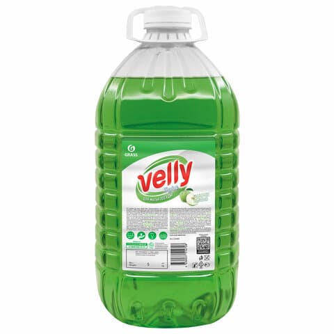 Средство для мытья посуды 5 кг, GRASS VELLY/ORIS "Зеленое яблоко", концентрат, ПЭТ, 125469/126147