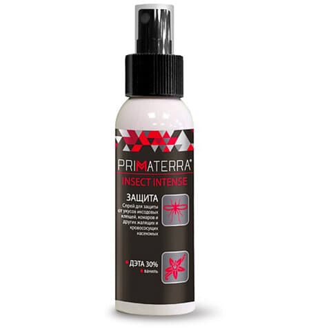 Спрей для кожи защитный 100 мл, PRIMATERRA INSECT INTENSE от клещей, комаров, слепней