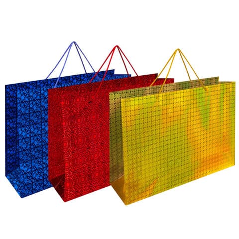 Пакет подарочный (1 шт.) 53x16x38 см, "BIG SIZE", голография, ассорти 3 цвета, ЗОЛОТАЯ СКАЗКА, 609730