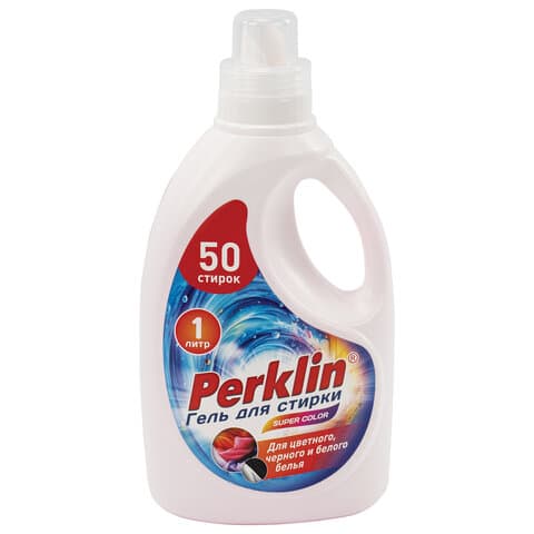 Гель для стирки для всех типов тканей, 50 стирок, 1 л, PERKLIN (ПЕРКЛИН) SUPER COLOR, 609778