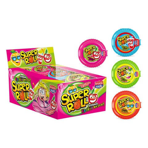 Жевательная резинка SUPER ROLL ассорти, 10 г, КАНДИ КЛАБ, GUM006-2