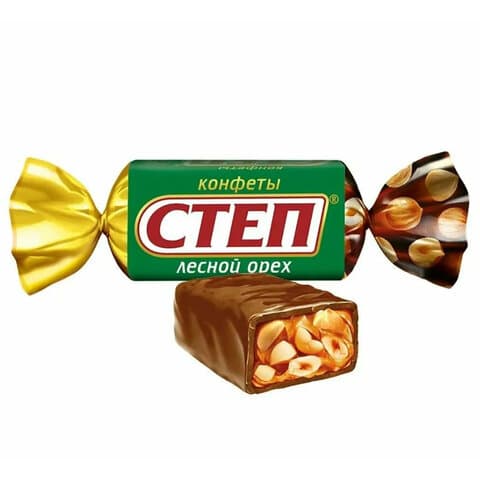 Конфеты шоколадные СЛАВЯНКА "Степ" с лесным орехом, арахисом и фундуком, 1000 г, 20506