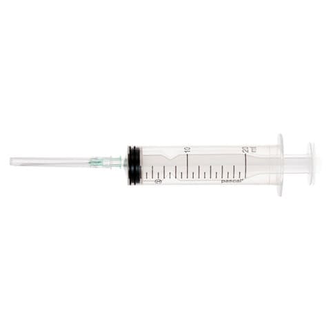 Шприц 3-х компонентный PASCAL, 20 мл, КОМПЛЕКТ 80 шт., в пакете, игла 0,8х40 - 21G, 120608