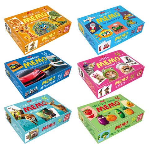 Игра настольная МЕМО 36 карточек, АССОРТИ, HATBER, 36ИнМ