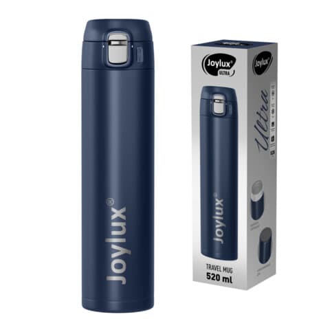 Термокружка 520 мл JOYLUX (ДЖОЙЛЮКС) ULTRA BLUE, нержавеющая сталь SUS304, синий матовый, 700278