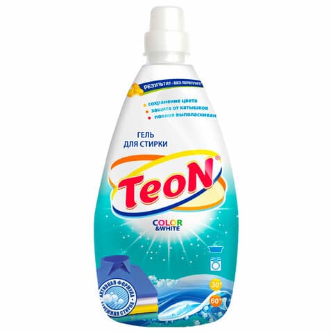 Гель для стирки всех типов тканей 1,9 л, TEON, без фосфатов, 724