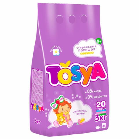 Стиральный порошок детский гипоаллергенный 3 кг, TOSYA, без фосфатов, 961