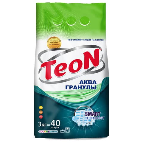 Стиральный порошок для всех типов стирки 3 кг, TEON, без фосфатов, 827