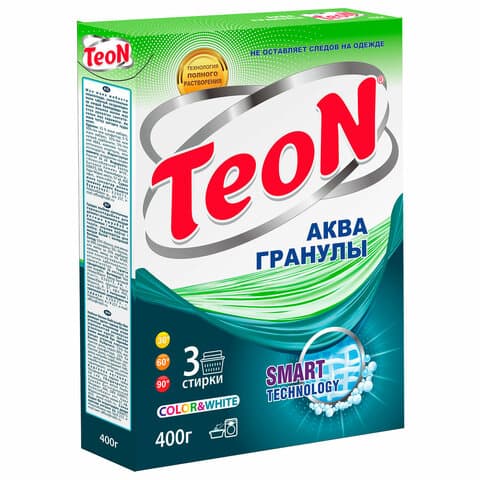 Стиральный порошок для всех типов стирки 400 г, TEON "Аква гранулы", 1036