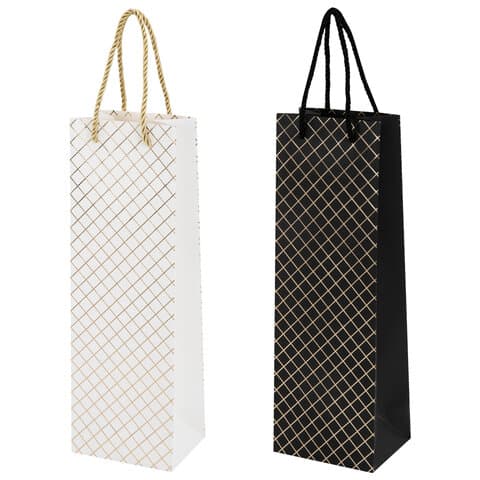 Пакет подарочный под бутылку (1 штука), 13х9x36 см (B), "Leather Bottle Bag", ассорти, ЗОЛОТАЯ СКАЗКА, 700802