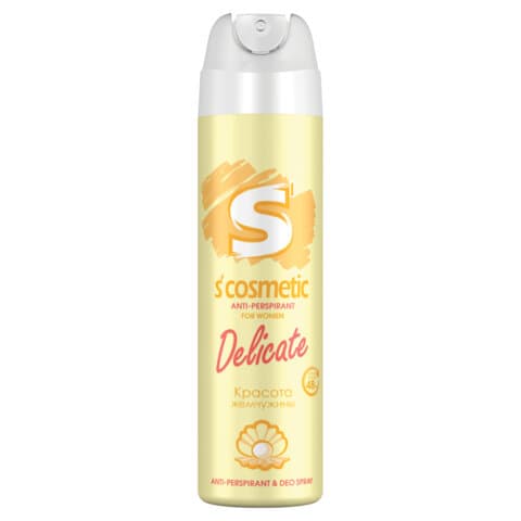 Дезодорант-антиперспирант женский 145 мл, S’COSMETIC "Delicate", СИБИАР, 5-05.01.024.15