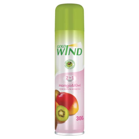 Освежитель воздуха аэрозольный 300 мл, GOLD WIND "Mango & kiwi", СИБИАР, 5-02.04.263.06