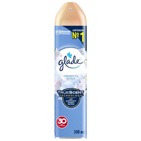 Освежитель воздуха аэрозольный 300 мл, GLADE "Свежесть белья", 864930