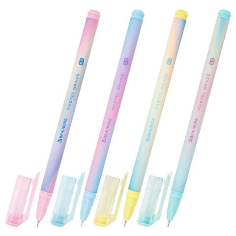 Ручка гелевая BRAUBERG GRADE PASTEL, СИНЯЯ, игольчатый узел 0,5 мм, линия письма 0,3 мм, 144284